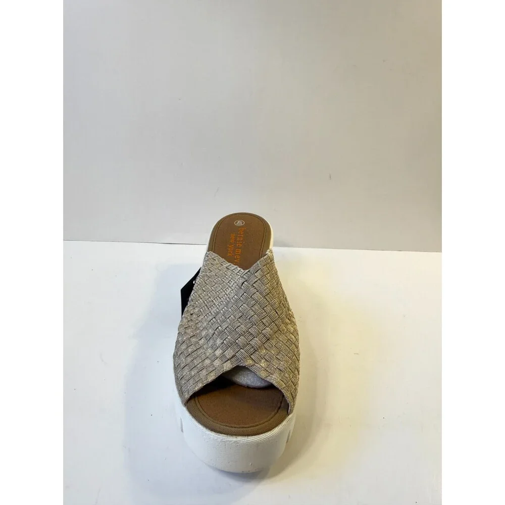 Bernie Mev Womens Wedge Sandals Gold Woven US EU 40 US 9